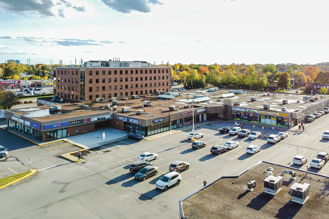 aerial view from prince of wales drive retail stores 885 meadowlands drive exterior and parking