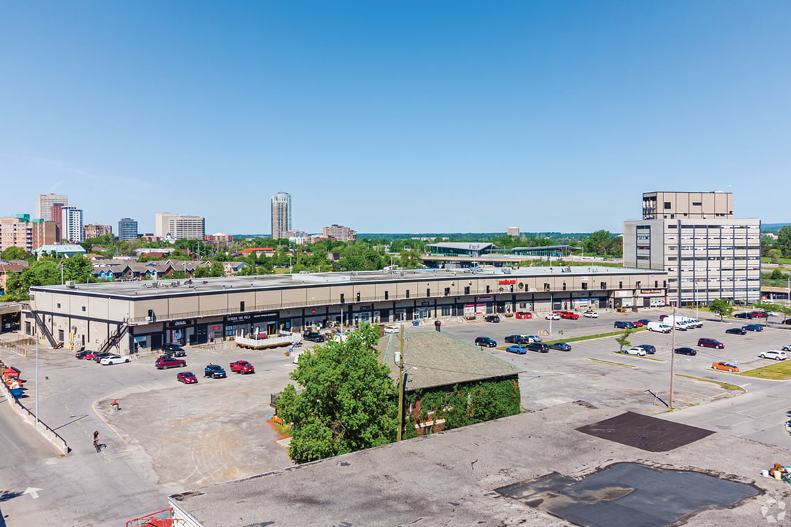 aerial photo of 250 city centre avenue facing west