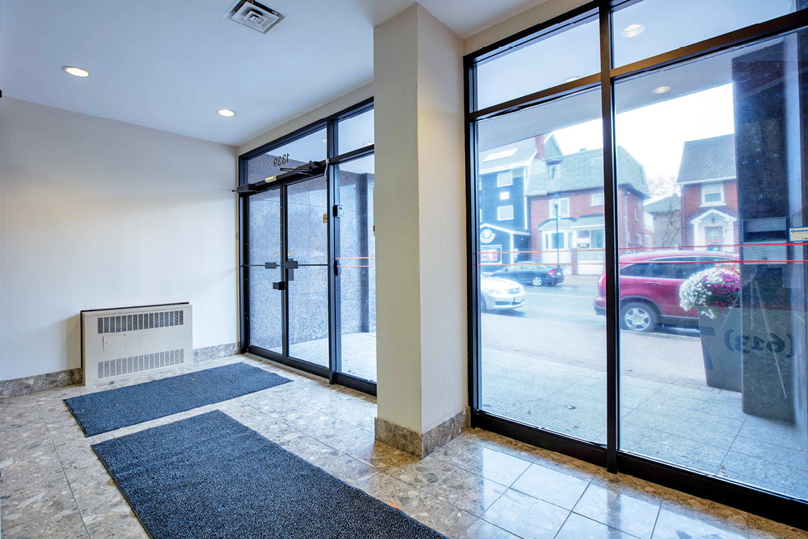 lobby interior facing out 1339 wellington street west