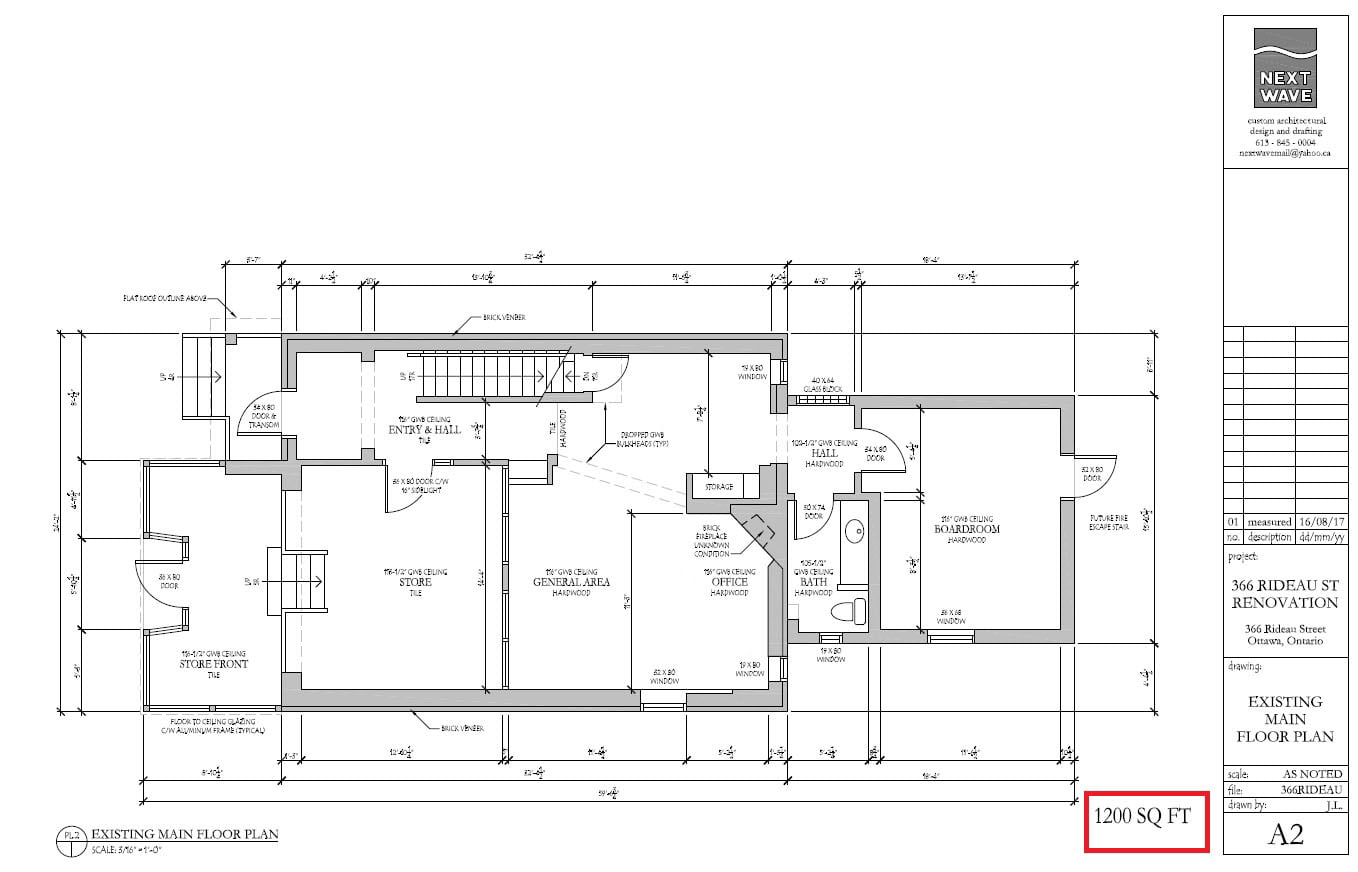 Retail Floor Plan 366_Rideau_Street_Retail_Office_Building_for_Lease_Downtown_Ottawa_Lowertown