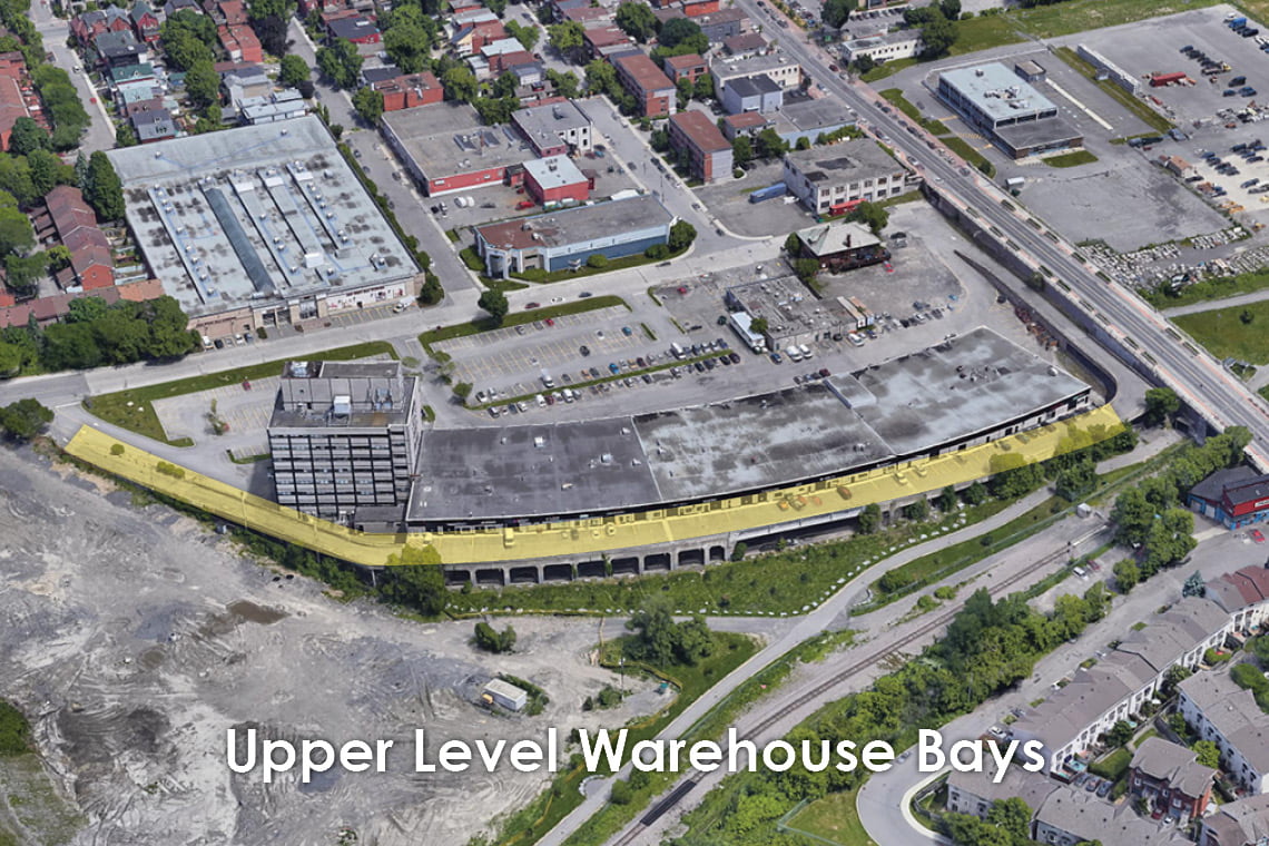 aerial view of access ramp to upper level bays 250 city centre