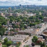 aerial photo of wellington village facing downtown ottawa