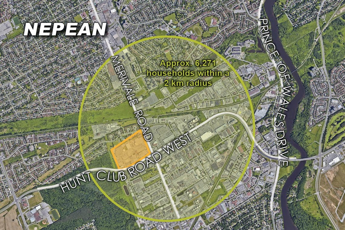 map of nepean showing nepean crossroads centre