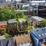 aerial photo of 52 Saint Andrew Street showing proximity to Byward Market, Notre-Dame Cathedral Basilica, and Lord Elgin Hotel