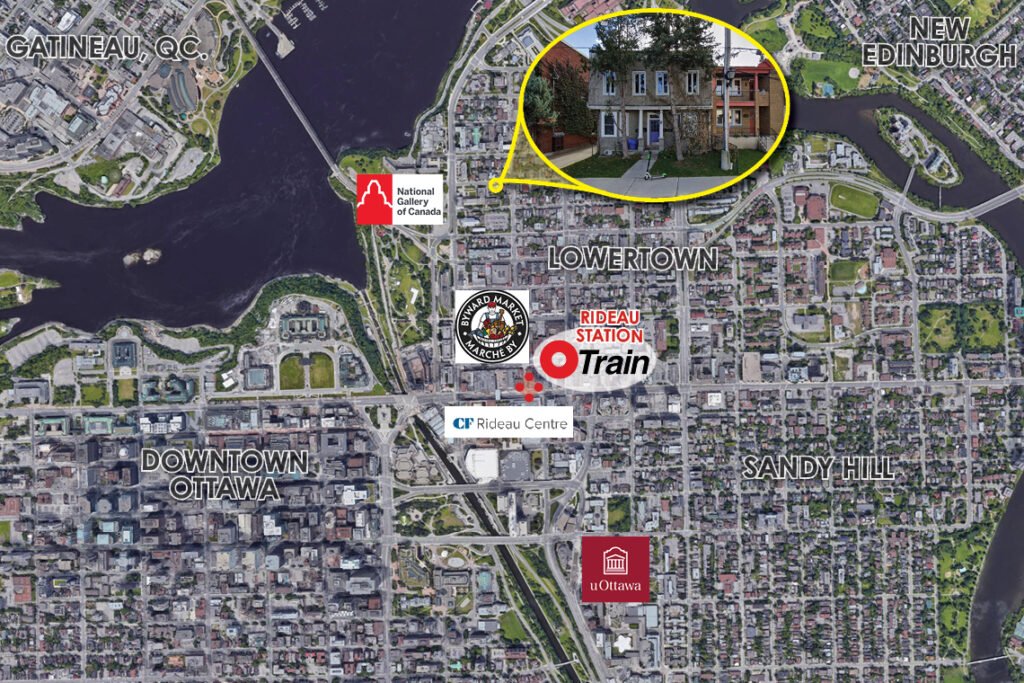 map of downtown ottawa showing 52 saint andrew street